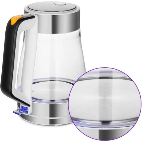 Чайник электрический Kitfort КТ-6626 1.7л. 2200Вт нержавеющая сталь/черный корпус: нерж.сталь/стекло