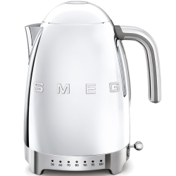 Стиль 50-х г., чайник электрический, 1.7 л , 2400 Вт, корпус из нержавеющей стали, регулировка температуры, полированная нержавеющая сталь