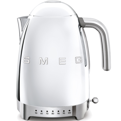 Стиль 50-х г., чайник электрический, 1.7 л , 2400 Вт, корпус из нержавеющей стали, регулировка температуры, полированная нержавеющая сталь