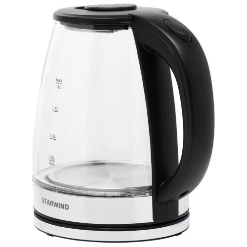 Чайник электрический Starwind SKG2050 1.8л. 1800Вт черный/серебристый корпус: стекло/пластик