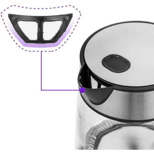 Чайник электрический Kitfort КТ-6105 1.7л. 2200Вт нержавеющая сталь/черный корпус: стекло/металл/пластик