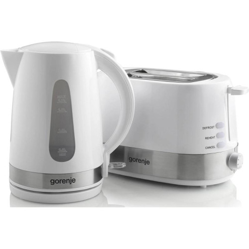 Чайник электрический Gorenje K17WE 1.7л. 2200Вт белый/серебристый корпус: металл/пластик
