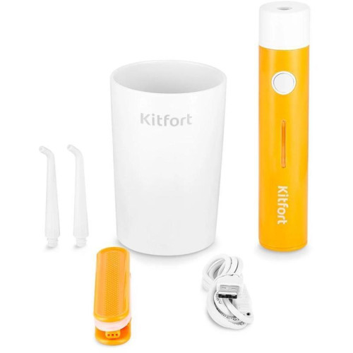 Ирригатор/ Ирригатор Kitfort КТ-2957-4 портатив. импульсн. 2насад. оранжевый/белый