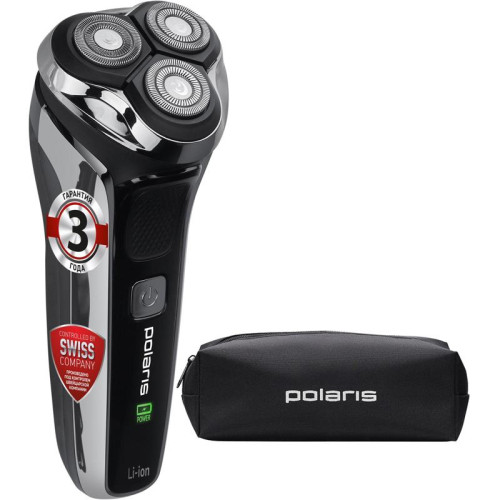 Бритва роторная/ Бритва роторная Polaris PMR 0305R wet&dry PRO 5 blades реж.эл.:3 питан.:аккум. черный