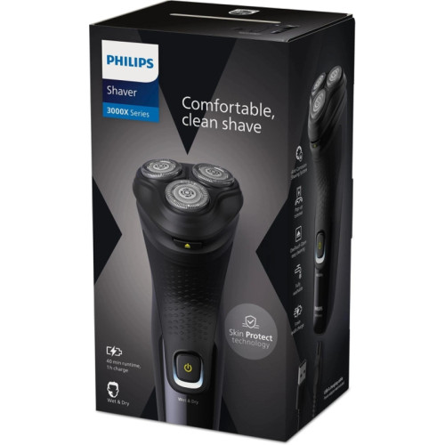 Бритва роторная/ Бритва роторная Philips 3000X Series X3021/00 реж.эл.:3 питан.:аккум. черный