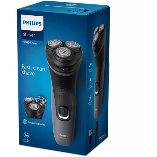 Бритва роторная/ Бритва роторная Philips S1142/00 реж.эл.:3 питан.:элек.сеть/аккум. темно-серый/черный
