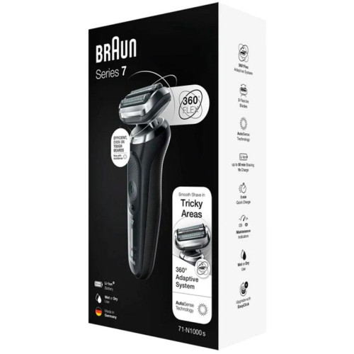 Бритва сетчатая/ Бритва сетчатая Braun Series 7 71-N1000S реж.эл.:3 питан.:аккум. черный