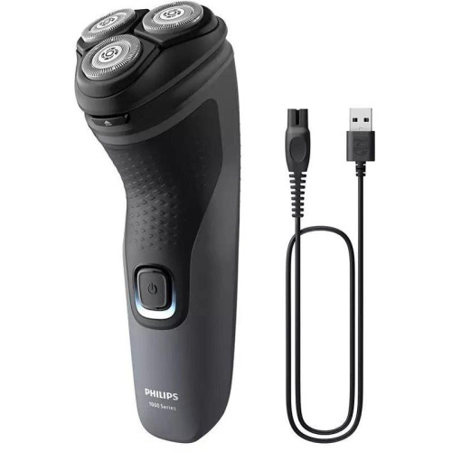 Бритва роторная/ Бритва роторная Philips S1142/00 реж.эл.:3 питан.:элек.сеть/аккум. темно-серый/черный