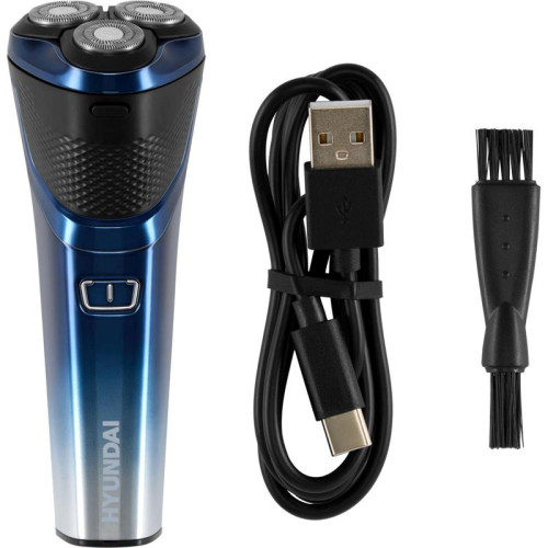 Бритва роторная/ Бритва роторная Hyundai H-SH8089 реж.эл.:3 питан.:аккум. голубой/черный