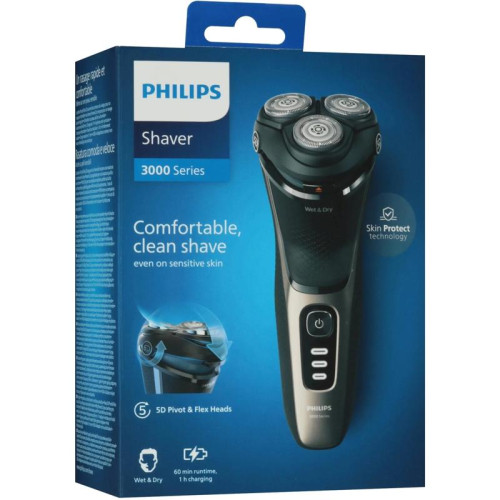 Бритва роторная/ Бритва роторная Philips S3242/12 реж.эл.:3 питан.:аккум. черный/серебристый