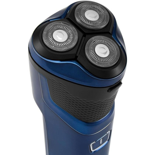 Бритва роторная/ Бритва роторная Hyundai H-SH8089 реж.эл.:3 питан.:аккум. голубой/черный