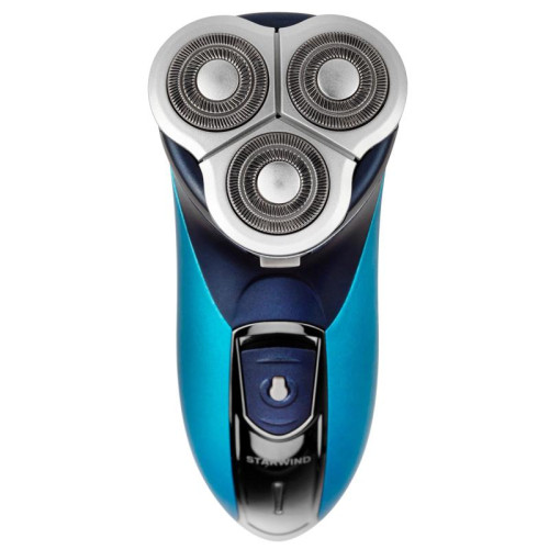 Бритва роторная/ Бритва роторная Starwind SSH 1525 реж.эл.:3 питан.:аккум. голубой/черный