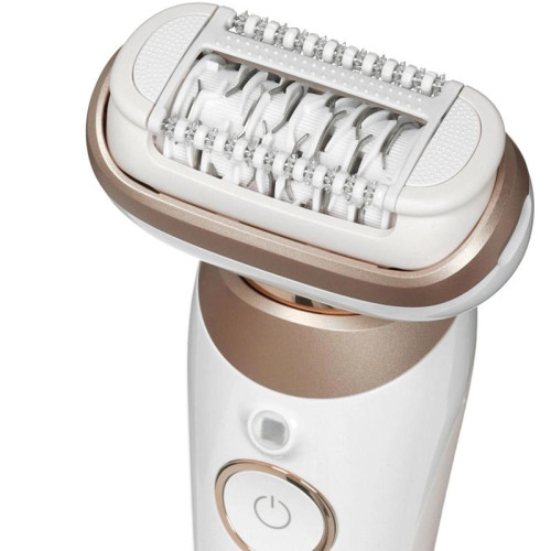 Эпилятор/ Эпилятор Braun SES9-011 скор.:2 насад.:3 от электр.сети от аккум. белый/золотистый