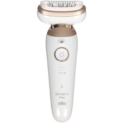 Эпилятор/ Эпилятор Braun SES9-011 скор.:2 насад.:3 от электр.сети от аккум. белый/золотистый