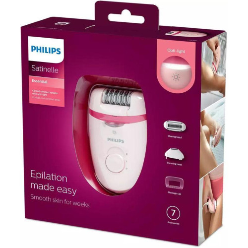 Эпилятор/ Эпилятор Philips BRE285/00 скор.:2 насад.:5 от электр.сети розовый/розовый