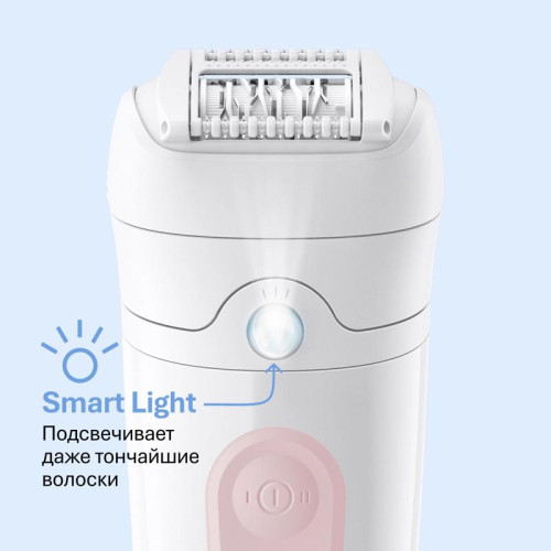 Эпилятор/ Эпилятор Braun SE5-050 скор.:2 насад.:4 от электр.сети от аккум. белый/розовый