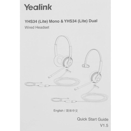 Гарнитура проводная/ Yealink YHS34 Mono [1308022]