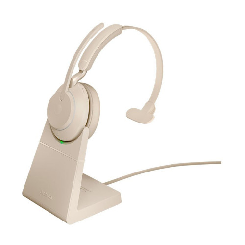 Гарнитура беспроводная/ Jabra Evolve2 65, Link380c MS Mono Stand Beige Гарнитура беспроводная/ Jabra Evolve2 65, Link380c MS Mono Stand Beige