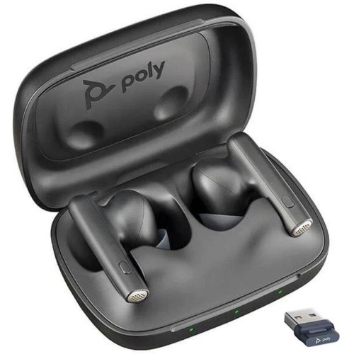 Гарнитура беспроводная/ Poly Voyager Free 60 UC Carbon Black Earbuds, BT700 USB A adapter, Basic Charge Case