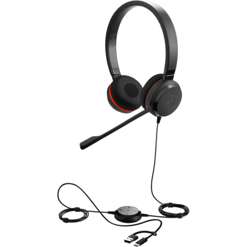 Гарнитура проводная/ Jabra Evolve 20 SE, Stereo MS, USB C/A adapter, Leather Гарнитура проводная/ Jabra Evolve 20 SE, Stereo MS, USB C/A adapter, Leather