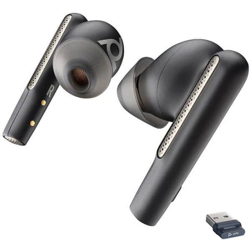 Гарнитура беспроводная/ Poly Voyager Free 60 UC Carbon Black Earbuds, BT700 USB A adapter, Basic Charge Case