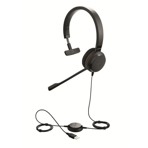 Наушники с микрофоном Jabra EVOLVE 30 II MS Mono черный/красный 2м накладные USB оголовье (5393-823-309)