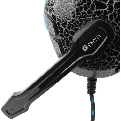 Наушники с микрофоном Oklick HS-L400G ZEUS черный/синий 2.2м мониторные оголовье (359480)