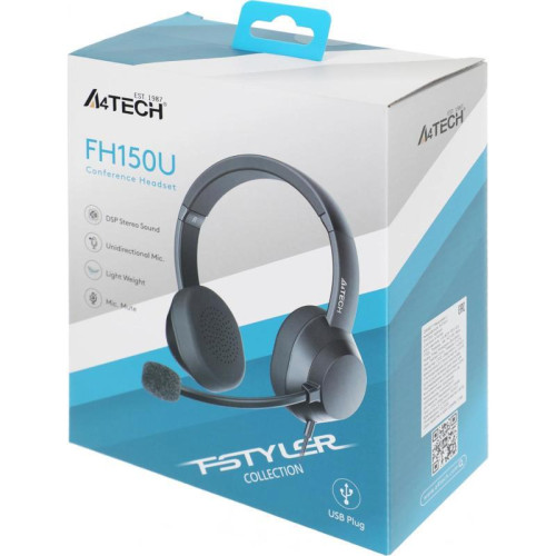 Наушники с микрофоном A4Tech Fstyler FH150U черный 2м накладные USB оголовье (FH150U BLACK)