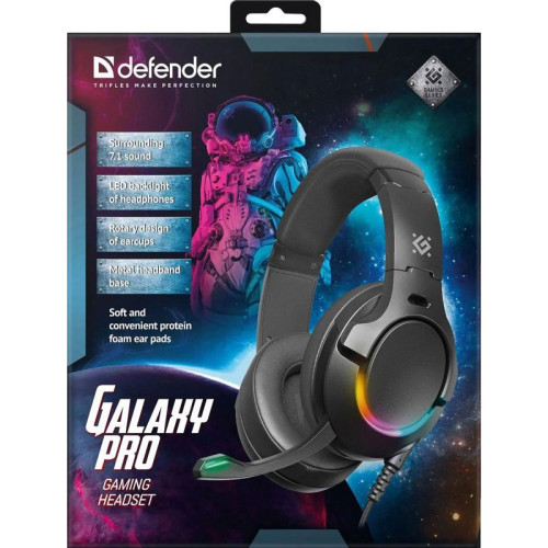 Defender Игровая гарнитура Galaxy Pro 7.1, RGB, провод 2.2 м