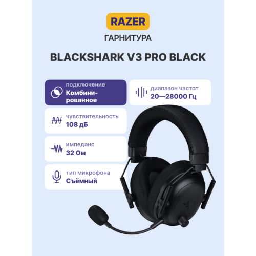 Гарнитура Razer BlackShark V3 Pro - Black/ Razer BlackShark V3 Pro - Black Headset