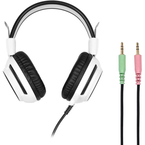 Наушники с микрофоном Oklick HS-G300 ARMAGEDDON белый/черный 2.2м мониторные оголовье (361558)