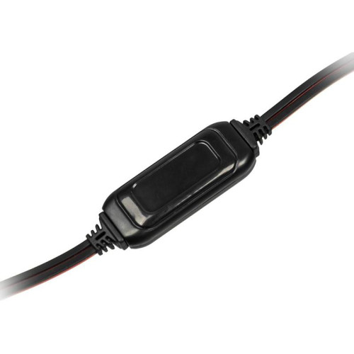 Наушники с микрофоном Оклик HS-L200 черный/красный 2.2м накладные оголовье (359484)