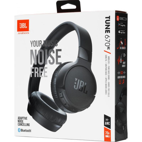 Гарнитура накладные JBL Tune 670NC черный беспроводные bluetooth оголовье (JBLT670NCBLK)