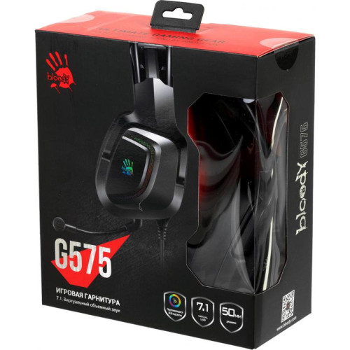 Наушники с микрофоном A4Tech Bloody G575 черный 2м мониторные USB оголовье (G575 USB/ BLACK)