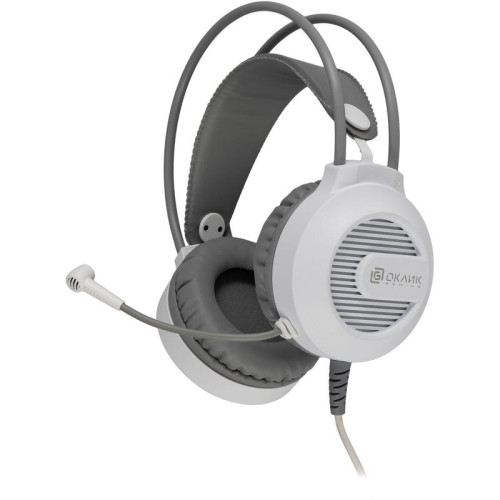 Наушники с микрофоном Oklick HS-L300G белый 2.2м мониторные оголовье (1796952)