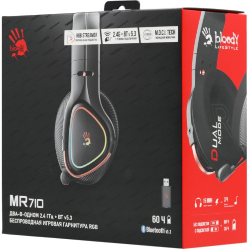 Наушники с микрофоном A4Tech Bloody MR710 черный 1.5м мониторные BT/Radio оголовье (MR710 BLACK) Наушники с микрофоном A4Tech Bloody MR710 черный 1.5м мониторные BT/Radio оголовье (MR710 BLACK)