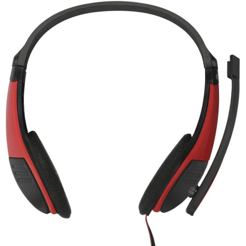 Наушники с микрофоном Оклик HS-M150 черный/красный 2.2м накладные оголовье (359486)