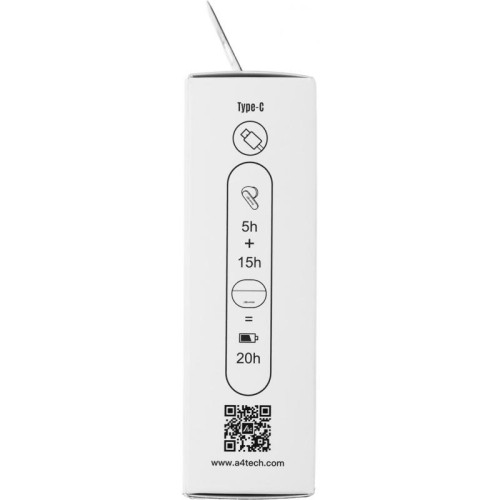 Гарнитура вкладыши A4Tech 2Drumtek B20 TWS белый беспроводные bluetooth в ушной раковине (B20 GRAYISH WHITE)