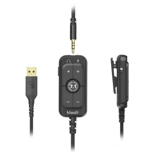 Наушники с микрофоном A4Tech Bloody M590i желтый/серый 1м мониторные USB оголовье (M590I SPORTS LIME)