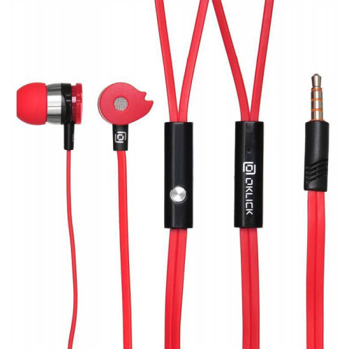 Гарнитура внутриканальные Oklick HS-S-210 1.2м красный проводные в ушной раковине (D1R)