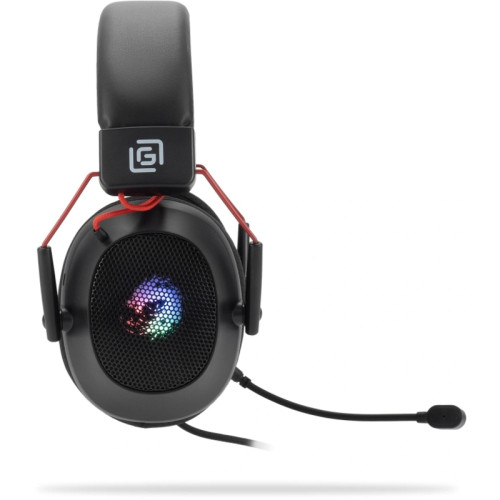 Наушники с микрофоном Oklick HS-L305G черный/красный 2м мониторные оголовье (2060511)