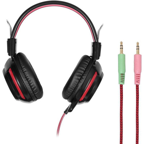 Наушники с микрофоном Oklick HS-G300 ARMAGEDDON черный/красный 2.2м мониторные оголовье (337457)