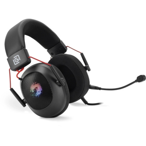 Наушники с микрофоном Oklick HS-L305G черный/красный 2м мониторные оголовье (2060511)