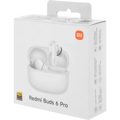 Гарнитура внутриканальные Xiaomi Redmi Buds 6 Pro белый беспроводные bluetooth в ушной раковине (BHR9310GL)