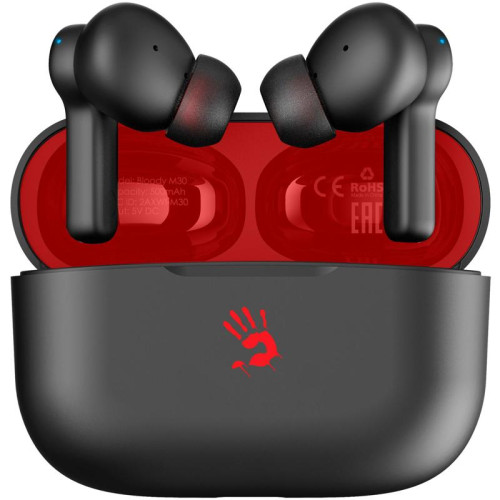 Гарнитура внутриканальные A4Tech Bloody M30 черный/красный беспроводные bluetooth в ушной раковине (M30 (BLACK+RED))