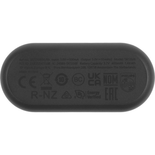 Гарнитура внутриканальные Philips TAT3508BK/00 черный беспроводные bluetooth в ушной раковине