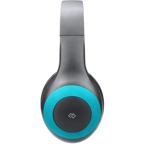 Гарнитура накладные Digma BT-15 черный/голубой беспроводные bluetooth оголовье (BT-15BLB)