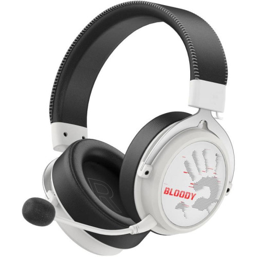 Наушники с микрофоном A4Tech Bloody MR590 Sports белый/черный 1.5м мониторные BT/Radio/3.5mm оголовье (MR590+ WIRED/SPORT WHITE)