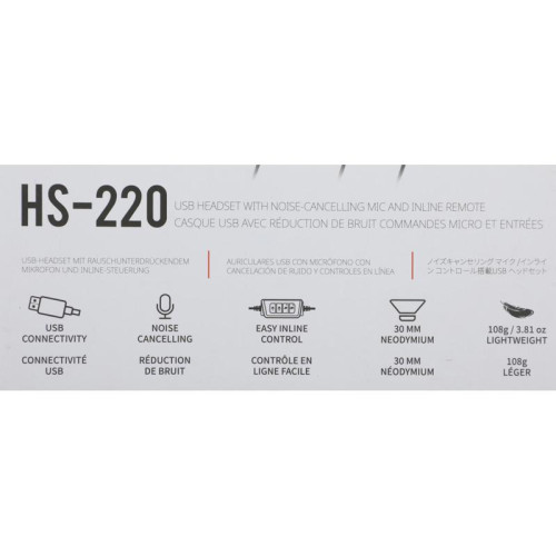 Наушники с микрофоном Creative HS-220 черный 2.4м накладные USB оголовье (51EF1070AA000)