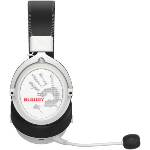 Наушники с микрофоном A4Tech Bloody MR590 Sports белый/черный 1.5м мониторные BT/Radio/3.5mm оголовье (MR590+ WIRED/SPORT WHITE)